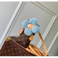 Famous Brand Louis Vuitton Vivienne Phone Pouch Mini Bag in Monogram Canvas and Azur Frost Green Shearling M12269 2025