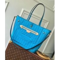 Classic Louis Vuitton Neverfull Bandouliere Inside Out MM Tote bag Monogram Canvas/Blue Textile M12096 2025