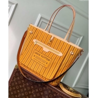 Top Grade Louis Vuitton Neverfull Bandoulière Inside Out MM Tote bag Monogram Canvas/Yellow Textile M11947 2025