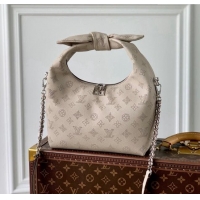 Best Price Louis Vuitton Why Knot PM Hobo bag in Mahina Perforated Leather M20701 Galet Grey 2025