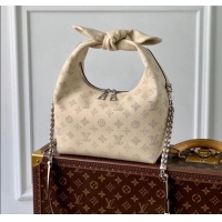 Top Grade Louis Vuitton Why Knot PM Hobo bag in Mahina Perforated Leather M20700 Cream Beige 2025