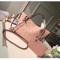 Shop Promotional Louis Vuitton Mahina Hina PM Tote Bag in Monogram Perforated Calfskin M54353 Light Pink 2025