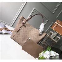 Best Price Louis Vuitton Mahina Hina MM Tote Bag in Monogram Perforated Calfskin M54353 Galet Grey 2025