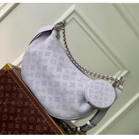 Buy Discount Louis Vuitton Baia MM Hobo Bag in Perforated Mahina Calfskin M22822 Purple Grey 2025