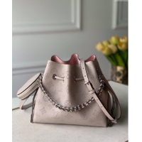 Luxury Cheap Louis Vuitton Bella Bucket Bag in Perforated Mahina Calfskin M57201 Light Beige 2025