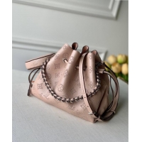 Grade Quality Louis Vuitton Bella Bucket Bag in Perforated Mahina Calfskin M58792 Pearly Pink 2025