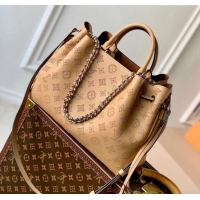 Famous Brand Louis Vuitton Bella Tote Bag in Mahina Perforated Calfskin M59655 Light Brown 2025