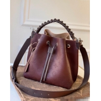 Well Crafted Louis Vuitton Muria Bucket Bag in Mahina Perforated Leather M55800 Dark Burgundy 2025