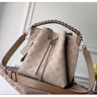 Good Taste Louis Vuitton Muria Bucket Bag in Mahina Perforated Leather M55799 Galet Grey 2025