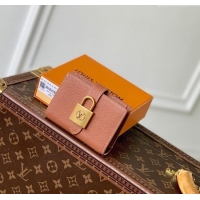 Affordable Price Louis Vuitton Low Key Compact Wallet with Padlock M12148 Cognac Brown 2025