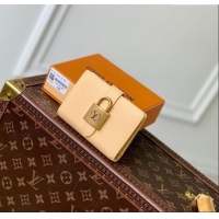 Luxury Cheap Louis Vuitton Low Key Compact Wallet with Padlock M12148 Apricot 2025