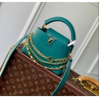 Affordable Price Louis Vuitton Capucines Mini Bag with Mother-of-pearl Hardware in Green Taurillon Leather M11342 2025