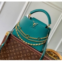 Best Grade Louis Vuitton Capucines BB Bag with Mother-of-pearl Hardware in Green Taurillon Leather M11342 2025