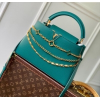 Well Crafted Louis Vuitton Capucines MM Bag with Mother-of-pearl Hardware in Green Taurillon Leather M11342 2025