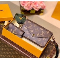 Discount Louis Vuitton Felicie Strap & Go Mini Bag M80091 Monogram Canvas/Green 2025