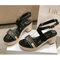 Pretty Style Dior Dway Heeled Sandals 7cm D22002 Black 5022002