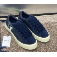 Lowest Price Travis x Dior B33 Low-top Sneakers in Printed Oblique and Suede Navy Blue 0220085