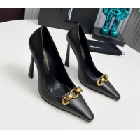 Low Price Saint Laurent Le Maillon High Heel Pumps 11cm in Calfskin Leather Black 1226084