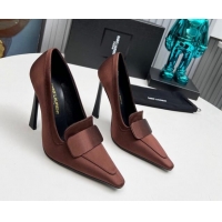 Discount Saint Laurent D'ORSAY High Heel Pumps 11cm in Patent Leather Brown 1226098