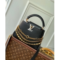 Affordable Price Louis Vuitton Capucines BB Bag in Black Taurillon Leather with Chain M12345 2025