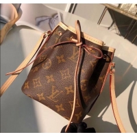 Famous Brand Louis Vuitton Nano Noe Mini Bucket Bag M41346 Monogram Canvas/Nude 2025