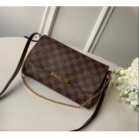 Low Cost Louis Vuitton Pochette Favorite MM Chain Bag Damier Ebene Canvas N41129 2025