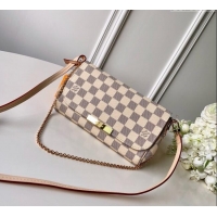 Top Quality Louis Vuitton Pochette Favorite PM Chain Bag Damier Azur Canvas N41277 2025