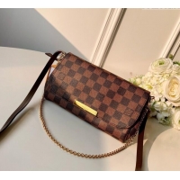 Most Popular Louis Vuitton Pochette Favorite PM Chain Bag Damier Ebene Canvas N41276 2025