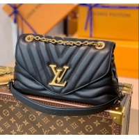 Luxurious Louis Vuitton LV New Wave Chain Bag in Smooth Leather M58552 Black 2025