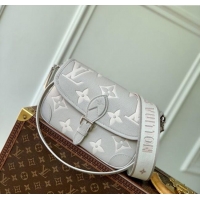 Best Design Louis Vuitton Diane Bag in Embossed Grained Leather M14214 Brume Grey/White Quartz 2025