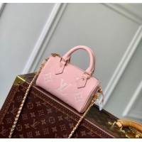 Promotional Louis Vuitton Nano Speedy Bag in Embossed Grained Leather M14226 Rose Pink/ White Quartz 2025