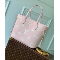 Fashion Discount Louis Vuitton Neverfull MM Tote Bag in Embossed Grained Leather M14210 Rose Pink 2025