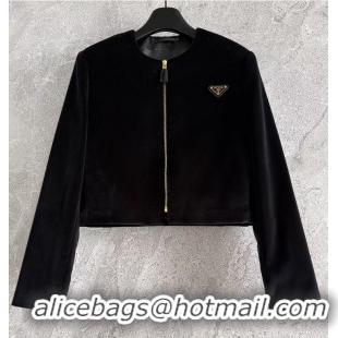 Promotional Prada Velvet Jacket P112943 Black 2023