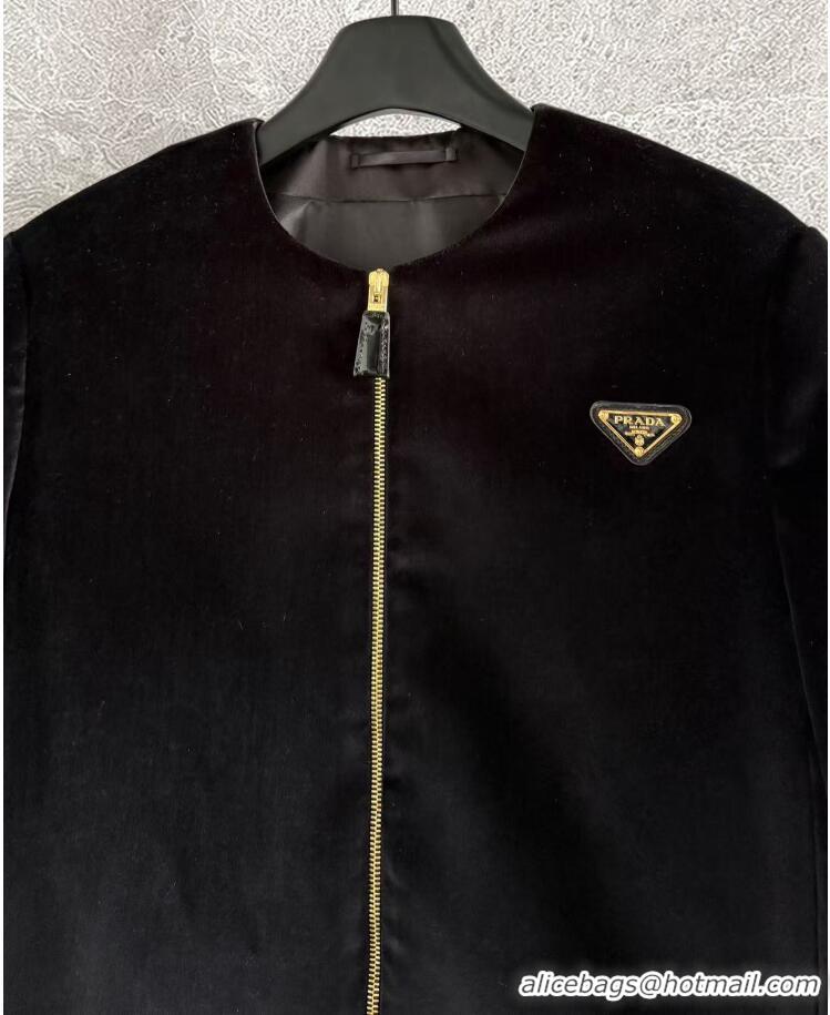 Promotional Prada Velvet Jacket P112943 Black 2023