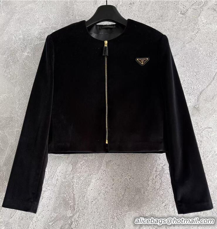 Promotional Prada Velvet Jacket P112943 Black 2023