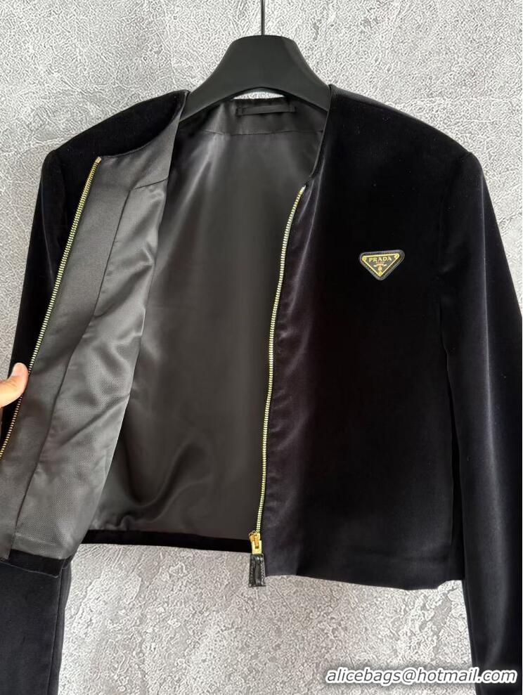 Promotional Prada Velvet Jacket P112943 Black 2023