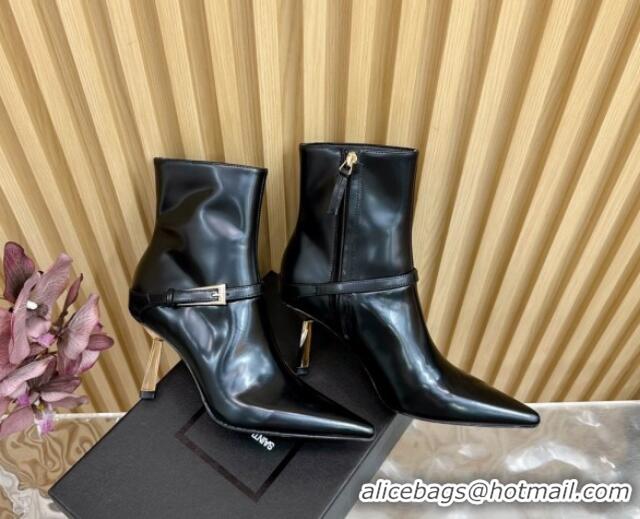 Shop Duplicate Saint Laurent Lee Heel Ankle Boots 7.5cm in Patent Leather Black 1226122