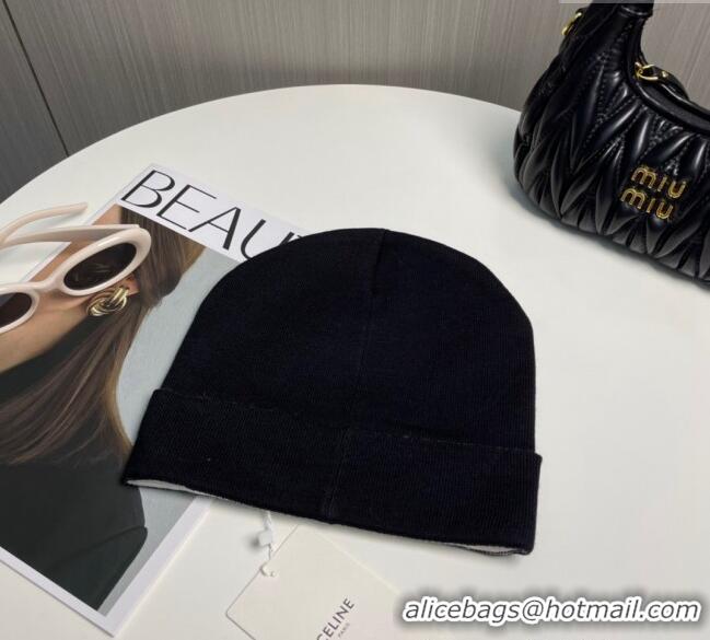 Well Crafted Celine Knit Hat with Logo 1129 Black 2024