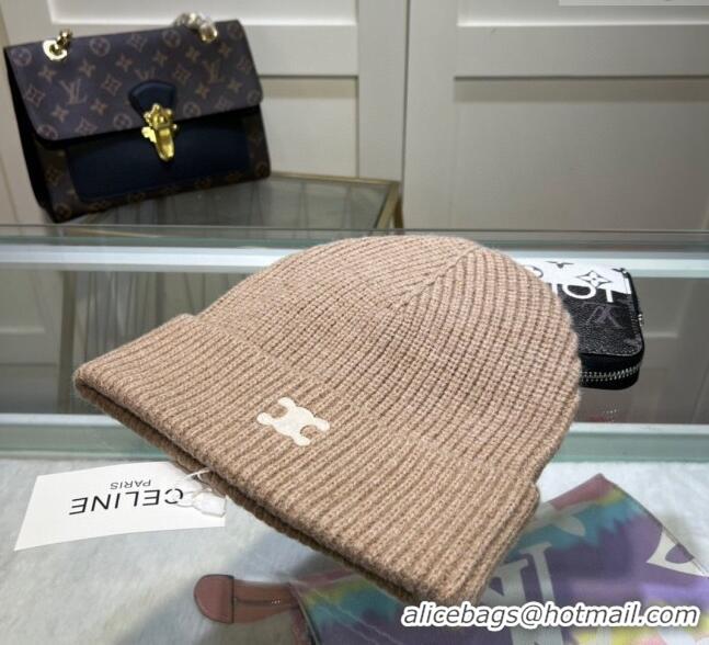 Affordable Price Celine Triomphe Knit Hat 1129 Beige 2024