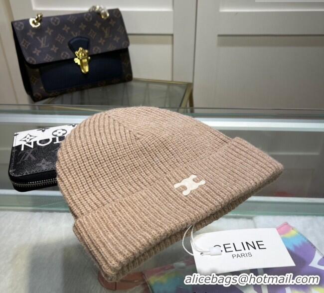 Affordable Price Celine Triomphe Knit Hat 1129 Beige 2024