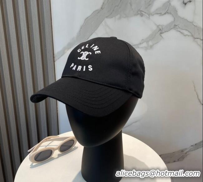 Luxury Discount Celine Triomphe Logo Baseball Hat 0115 Black 2025