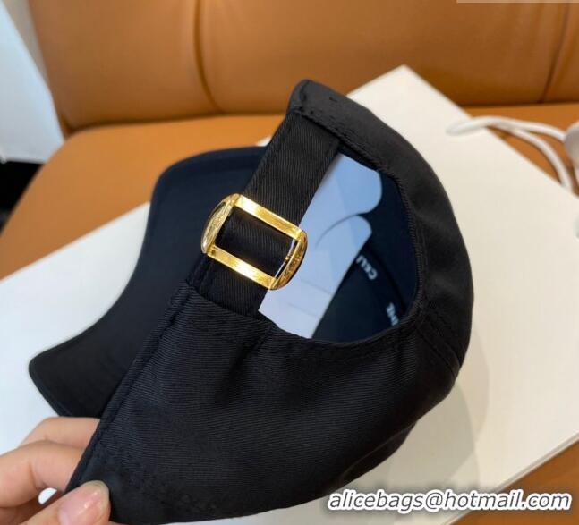 Luxury Discount Celine Triomphe Logo Baseball Hat 0115 Black 2025