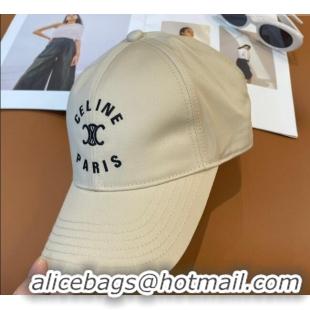 Most Popular Celine Triomphe Logo Baseball Hat 0115 Beige 2025