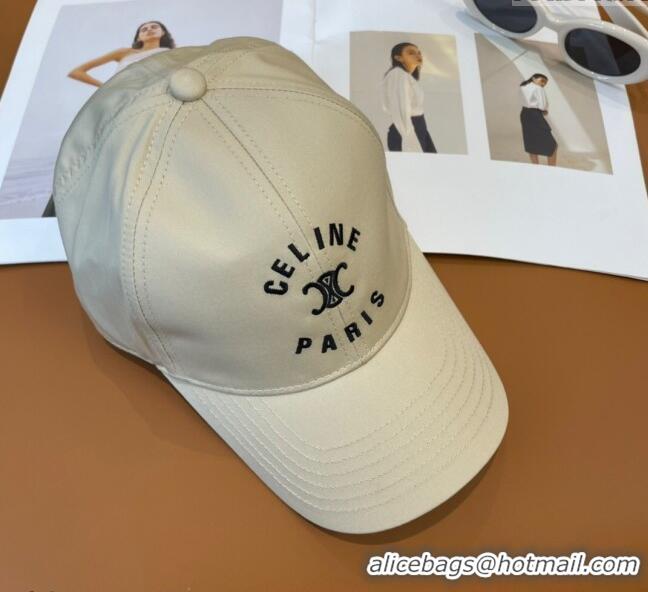 Most Popular Celine Triomphe Logo Baseball Hat 0115 Beige 2025