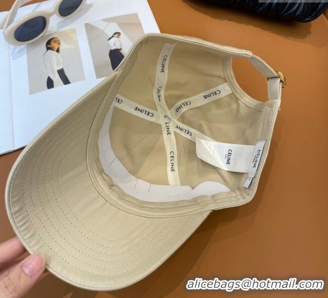 Most Popular Celine Triomphe Logo Baseball Hat 0115 Beige 2025