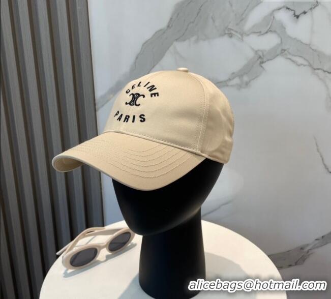 Most Popular Celine Triomphe Logo Baseball Hat 0115 Beige 2025