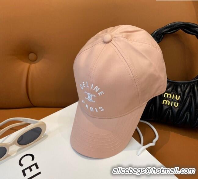 Well Crafted Celine Triomphe Logo Baseball Hat 0115 Light Pink 2025