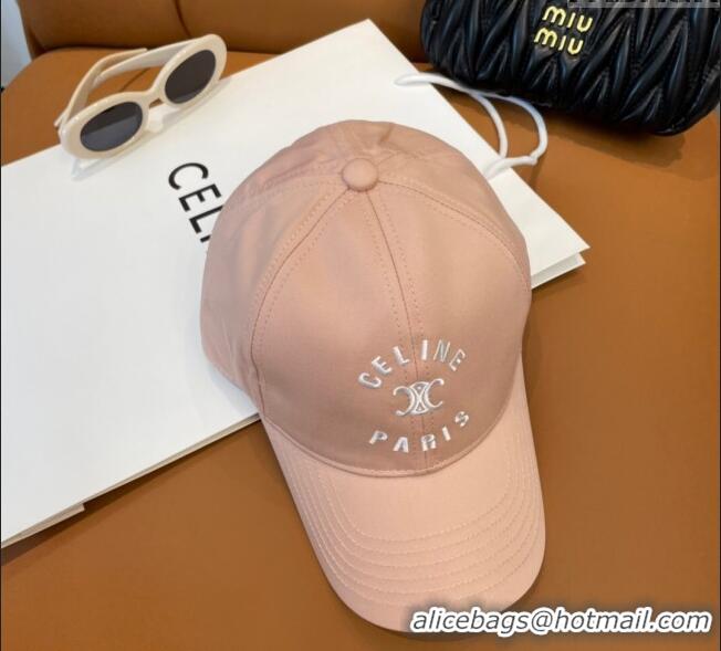 Well Crafted Celine Triomphe Logo Baseball Hat 0115 Light Pink 2025