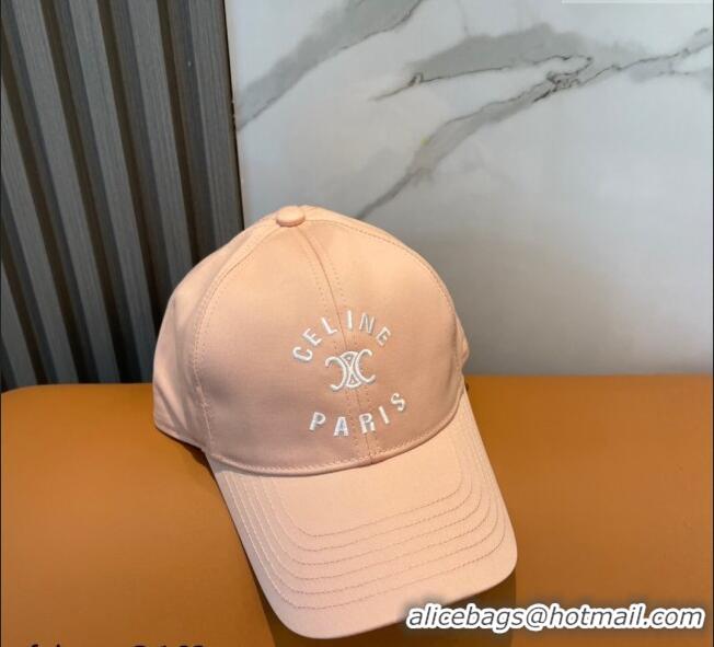 Well Crafted Celine Triomphe Logo Baseball Hat 0115 Light Pink 2025