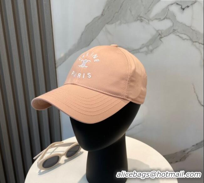 Well Crafted Celine Triomphe Logo Baseball Hat 0115 Light Pink 2025